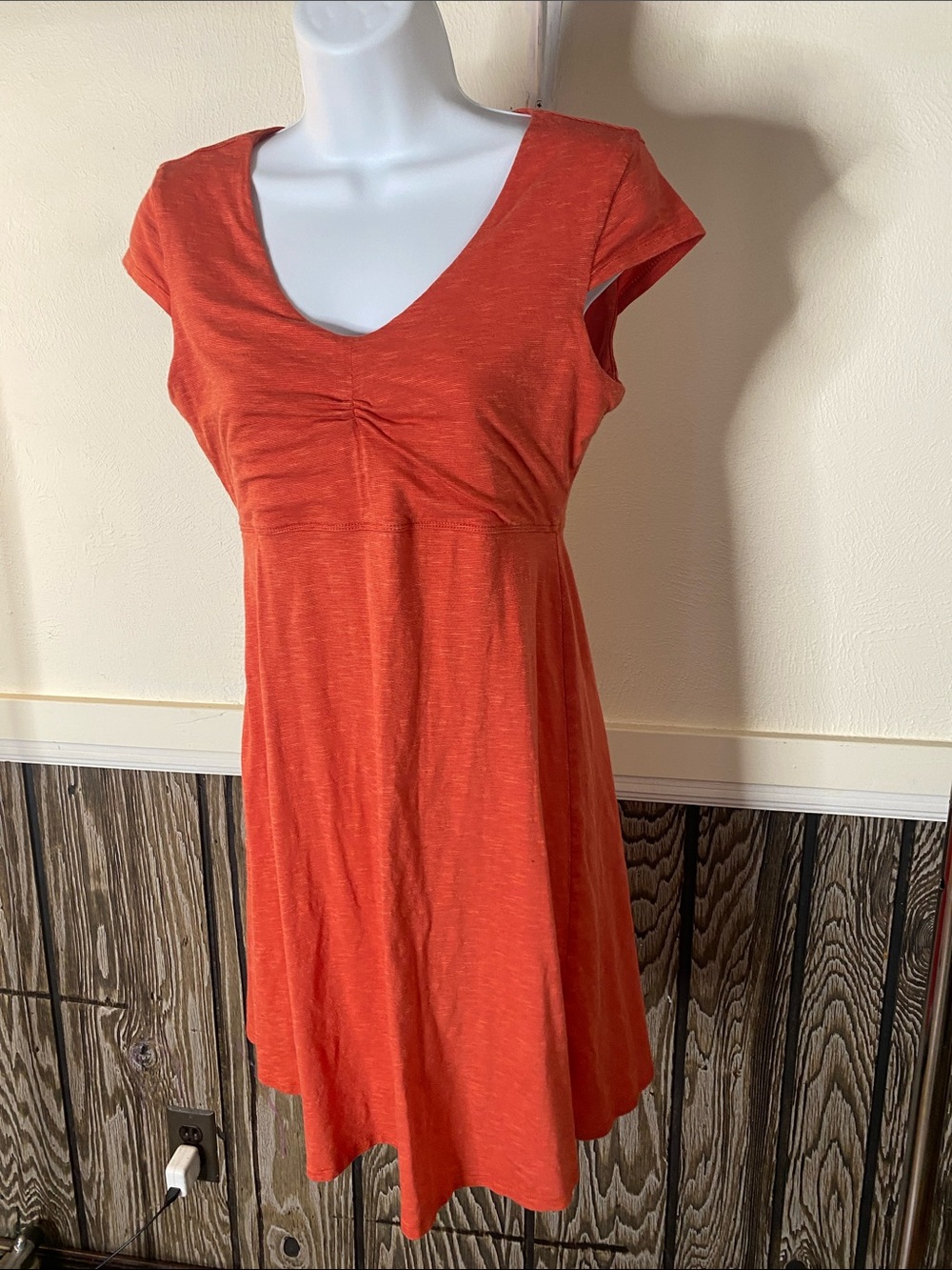 Toad&Co Orange Cap-Sleeve Mini Dress